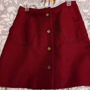 Kate Spade Heart Shaped Pocket Mini Skirt in Red